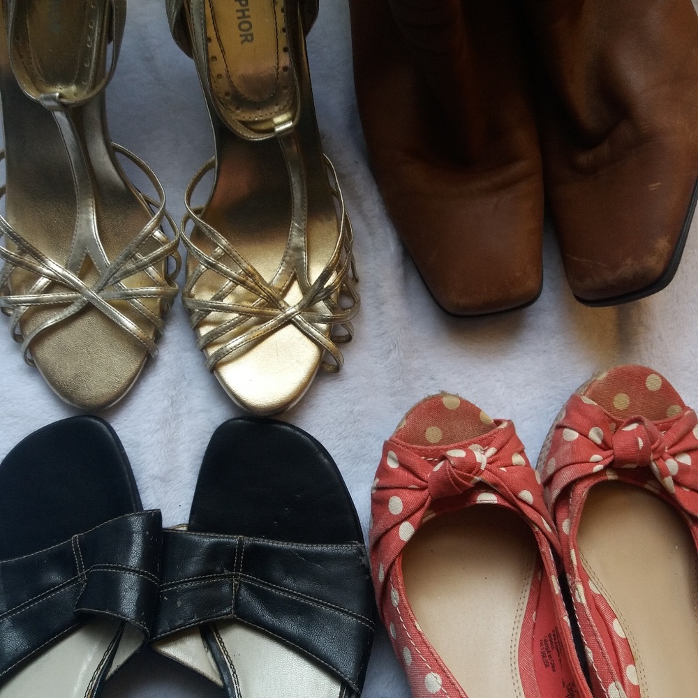 Womens Size 8.5 Shoe Bundle Pre-Owned Heels Boots - Picture 2 of 8